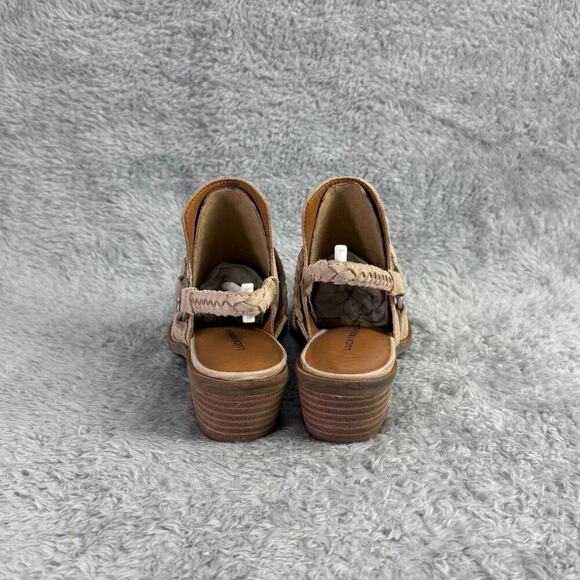 Lucky Brand Fenise Clogs Tan Coffee Suede Booties Women's Size 7.5 Backstrap - Picture 7 of 11